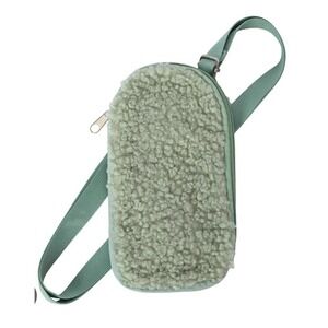 Micase Sherpa Phone Crossbody Bag Green Fits All Phones Adjustable Strap NEW